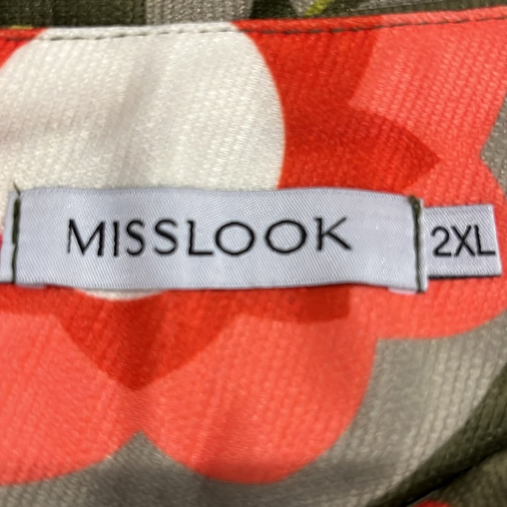 MISSLOOK Floral Green Skirt Size 2XL Great Pre-Owned Condition - Picture 4 of 5